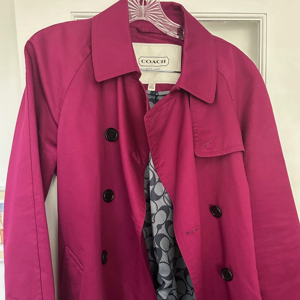 Coach Size Large Beautiful Pink Coat with Belt